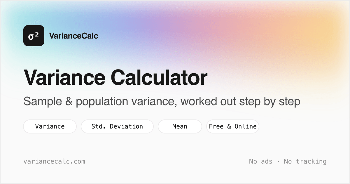 Variance Calculator — Online Sample & Population Variance Tool